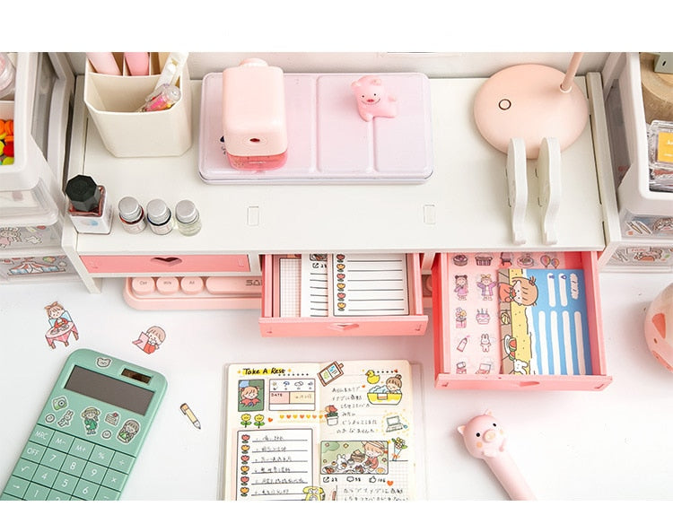 Kawaii Storage Desktop Rack with Drawers