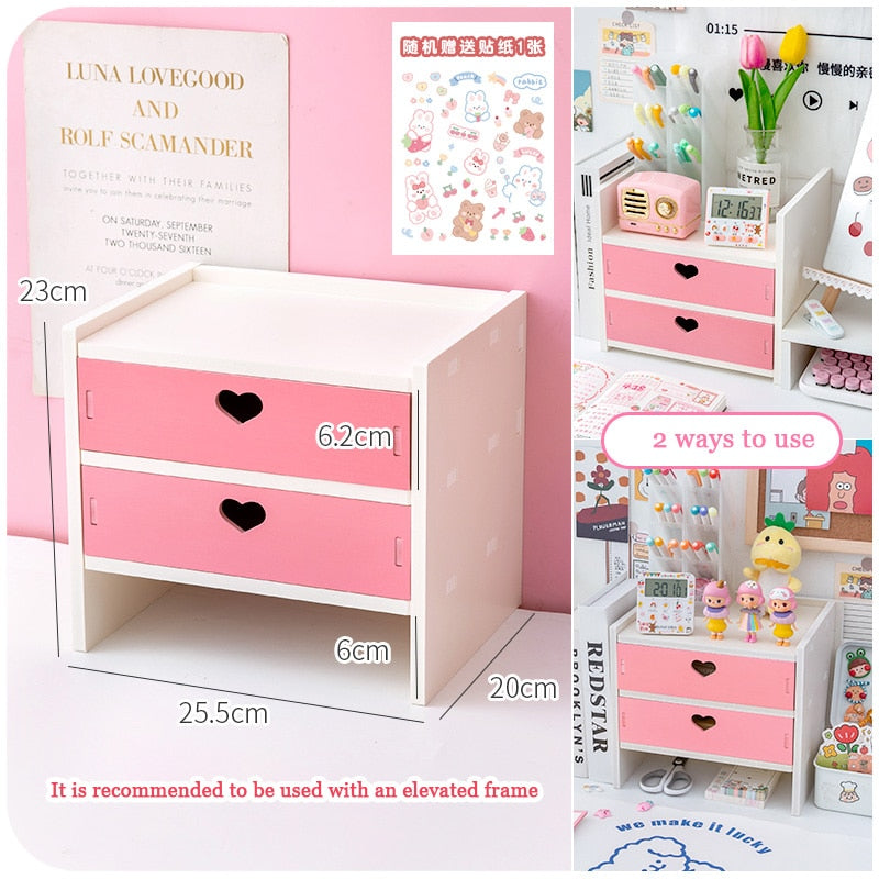 Kawaii Storage Desktop Rack with Drawers