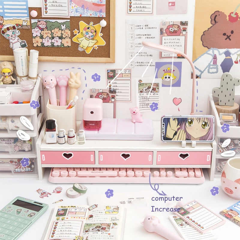 Kawaii Storage Desktop Rack with Drawers