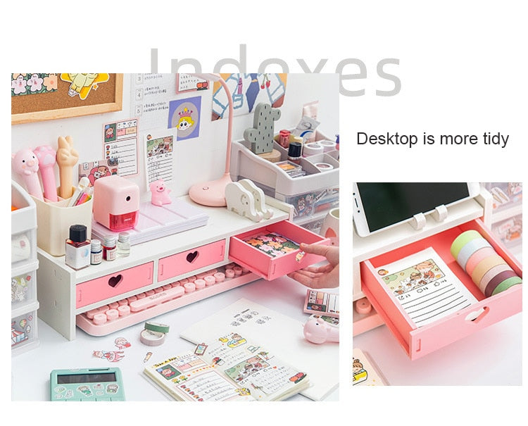 Kawaii Storage Desktop Rack with Drawers