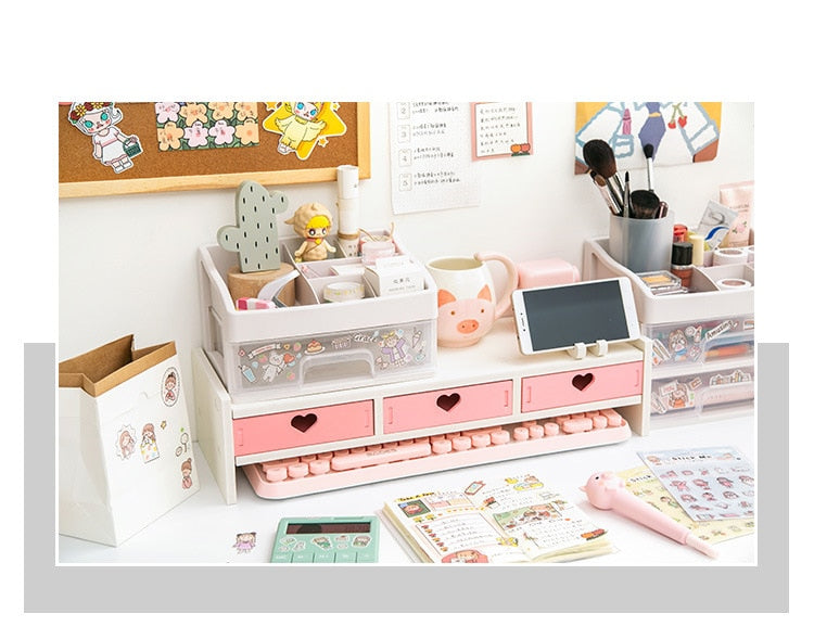 Kawaii Storage Desktop Rack with Drawers