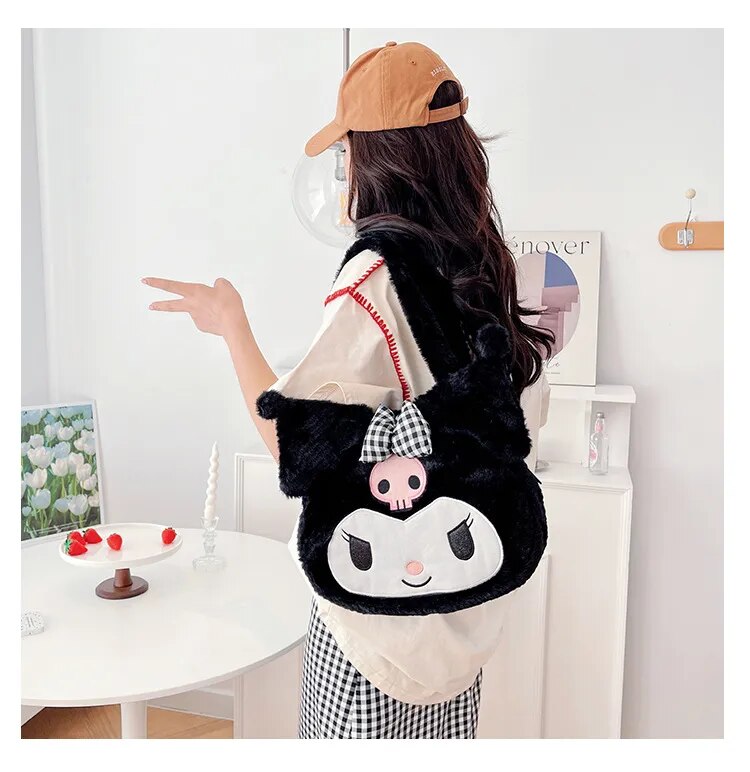 Kuromi Plush Shoulder Bag