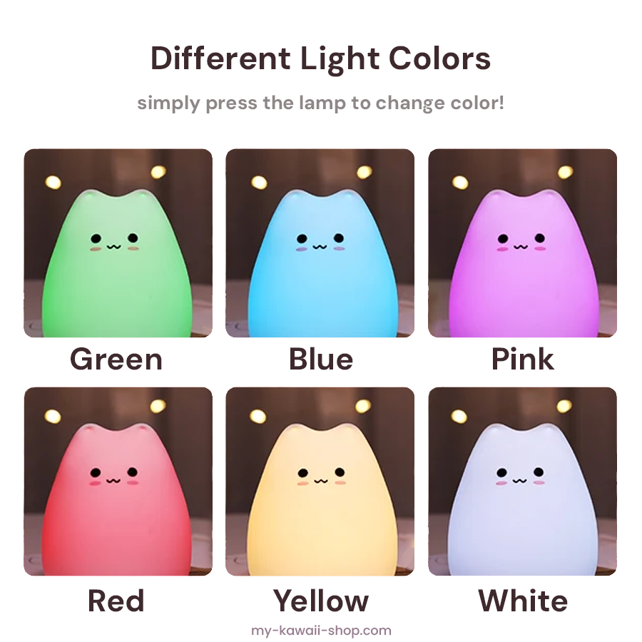 Kawaii Sleepy Cat Night Light