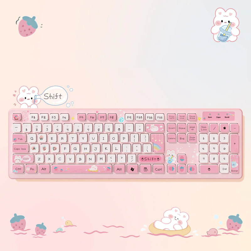 Kawaii Pastel Bunny Keyboard