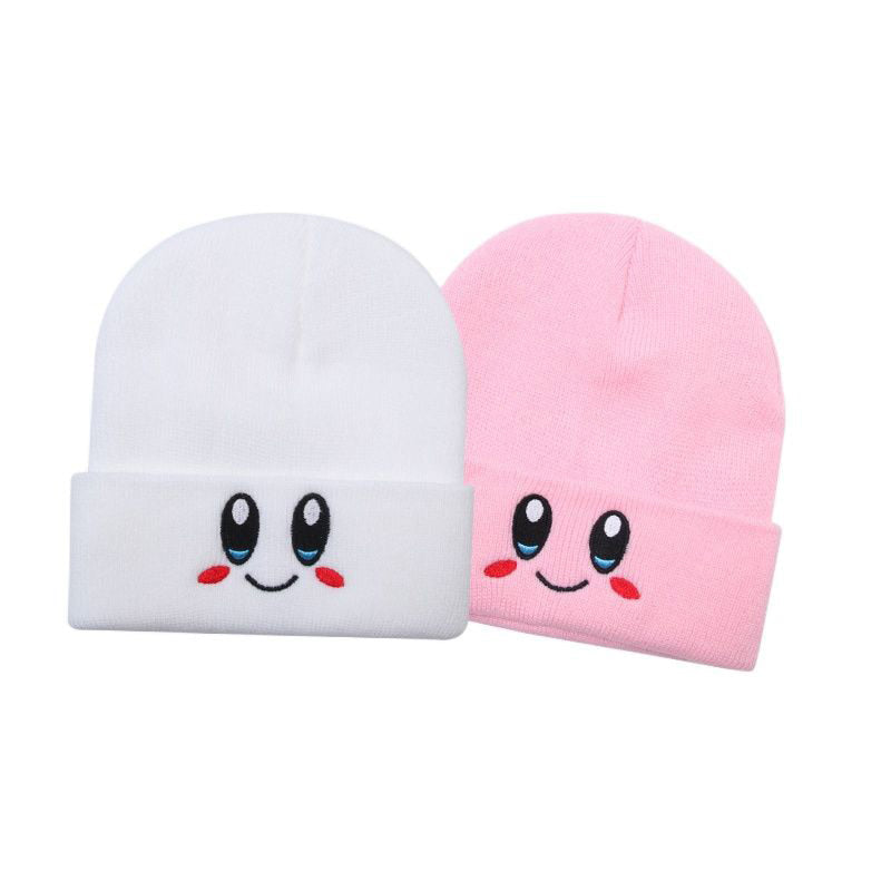 Kawaii Kirby Beanie Hat White and Pink Nintendo