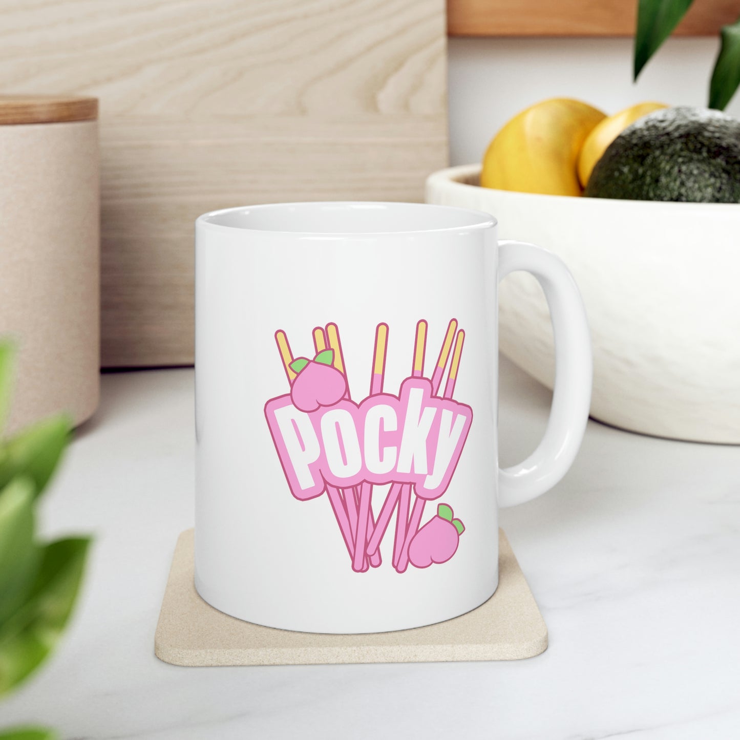 Pink Peach Pocky Coffee Mug
