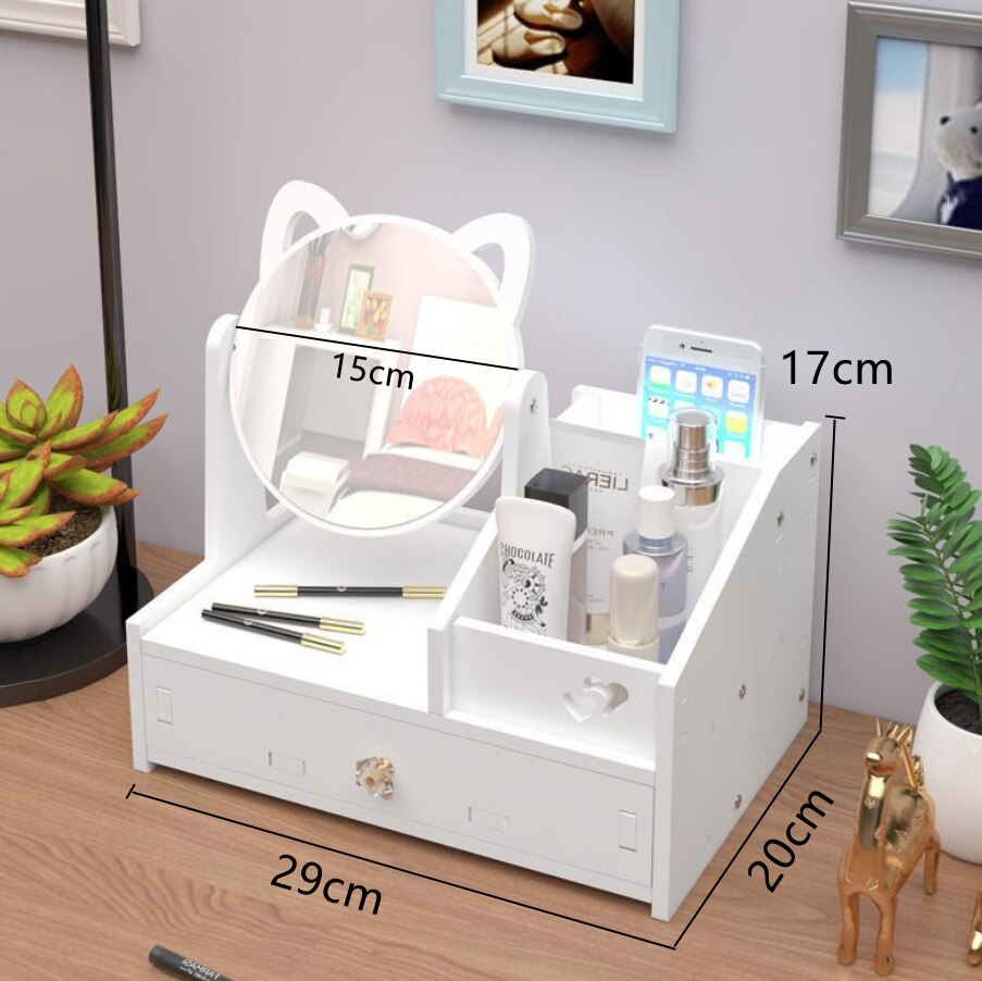 Mini Mirror Makeup Storage Organizer