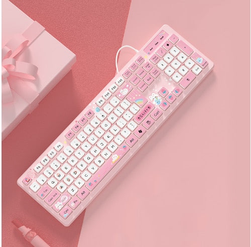 Kawaii Pastel Bunny Keyboard