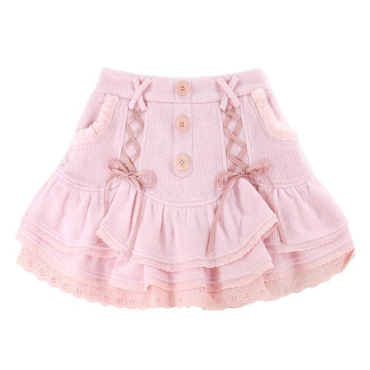 Sweet Girl Winter Mini Skirt Pink