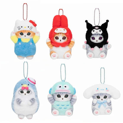 Mofusand Hello Kitty Plush Keychain