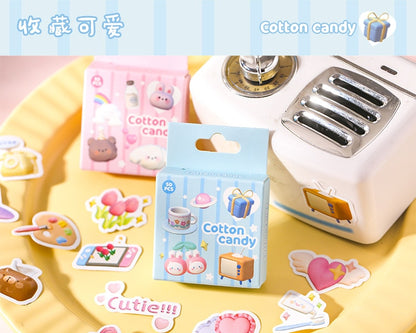 50 Pcs Marshmallow Animal Stickers