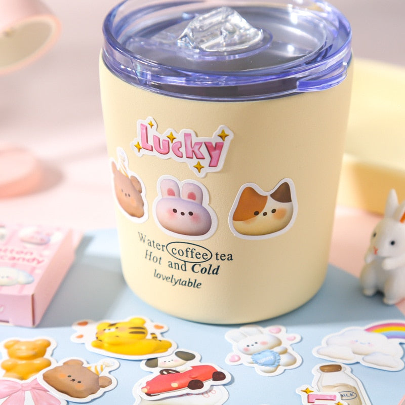 50 Pcs Marshmallow Animal Stickers