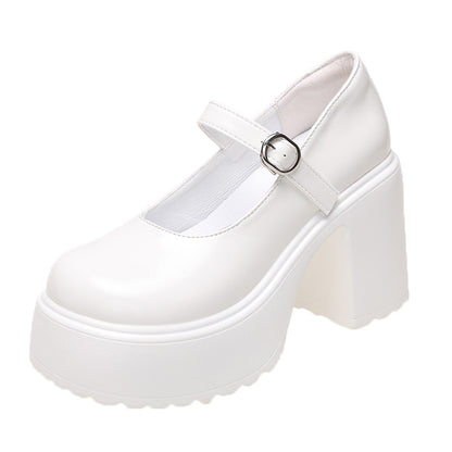 Platform Mary Jane Shoes Chunky Heel