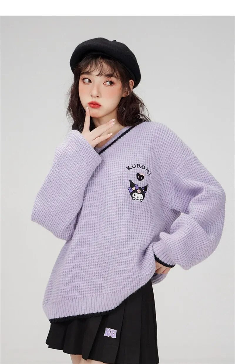 Kuromi V-Neck Sweater