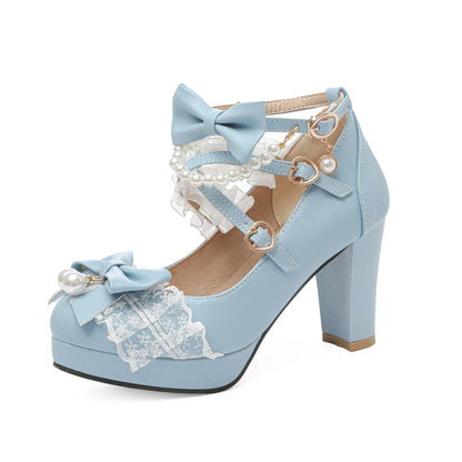 Elegant Mary Jane Pumps with Lace