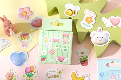 50 Pcs Marshmallow Animal Stickers