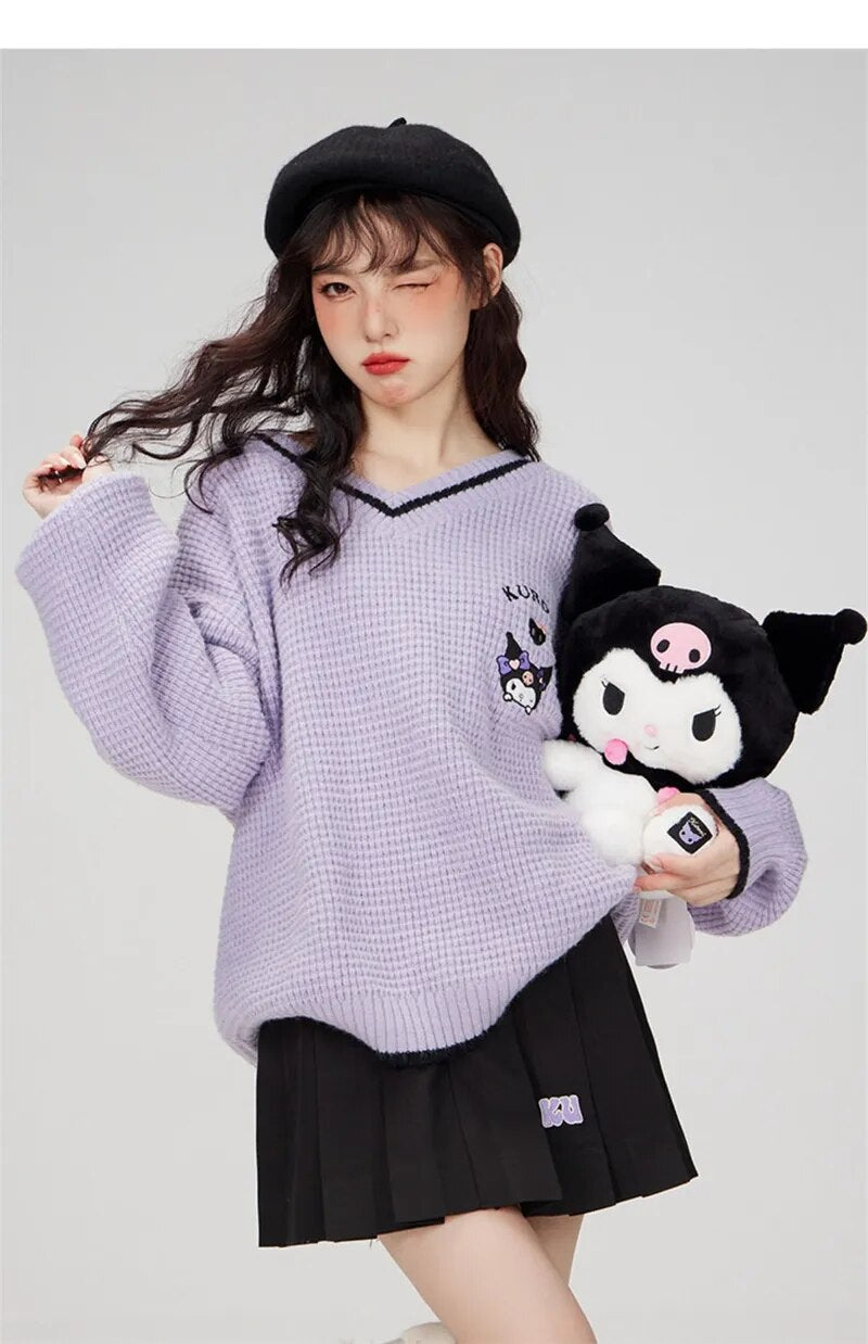 Kuromi V-Neck Sweater