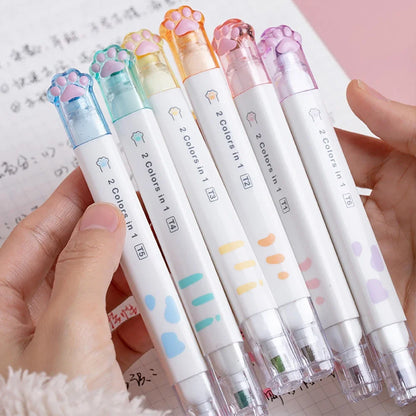 Kawaii Cat Paw Highlighter 6Pcs Set