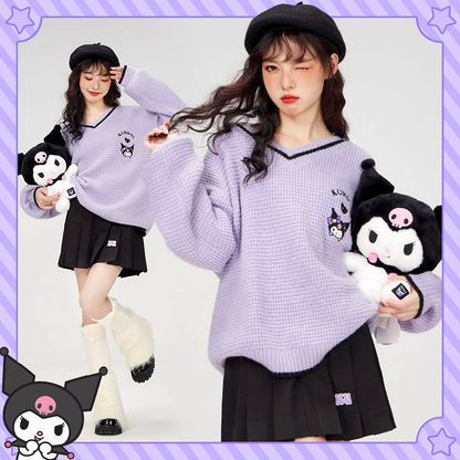 Kuromi V-Neck Sweater