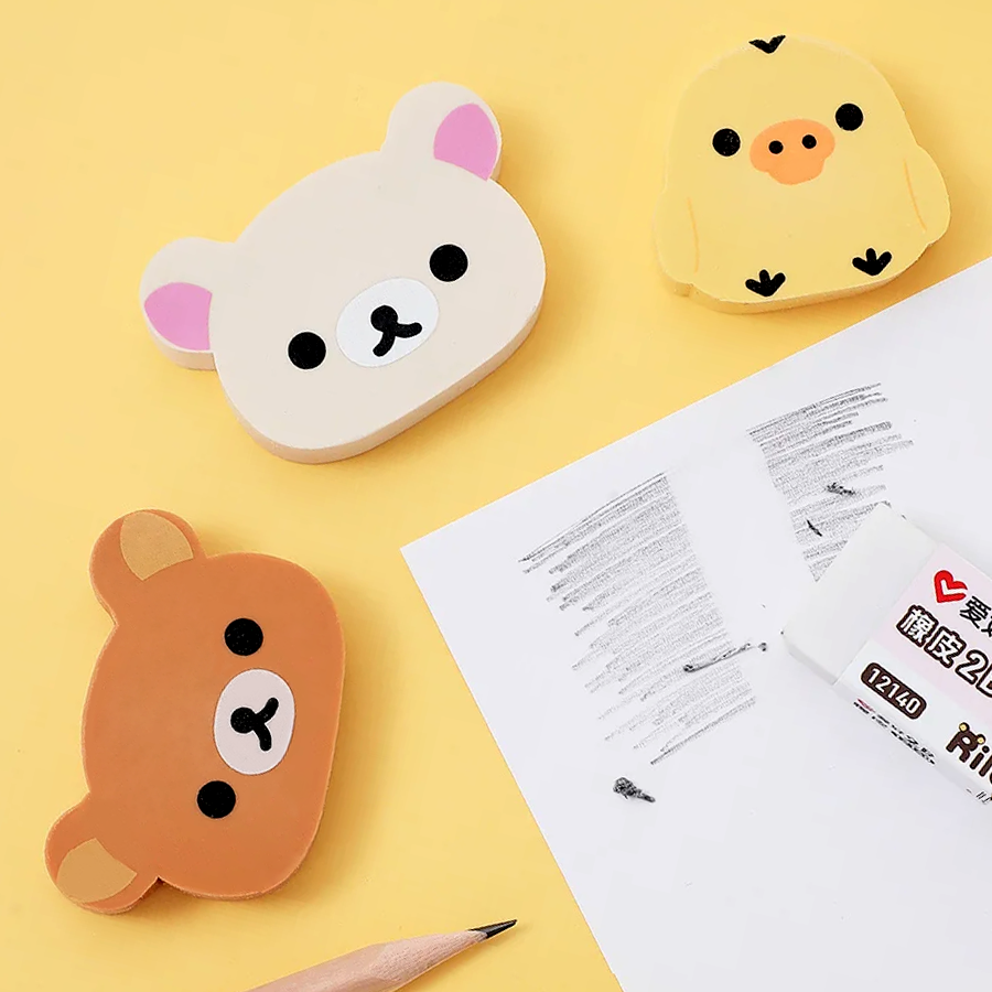 Rilakkuma Characters Eraser Set 3Pcs