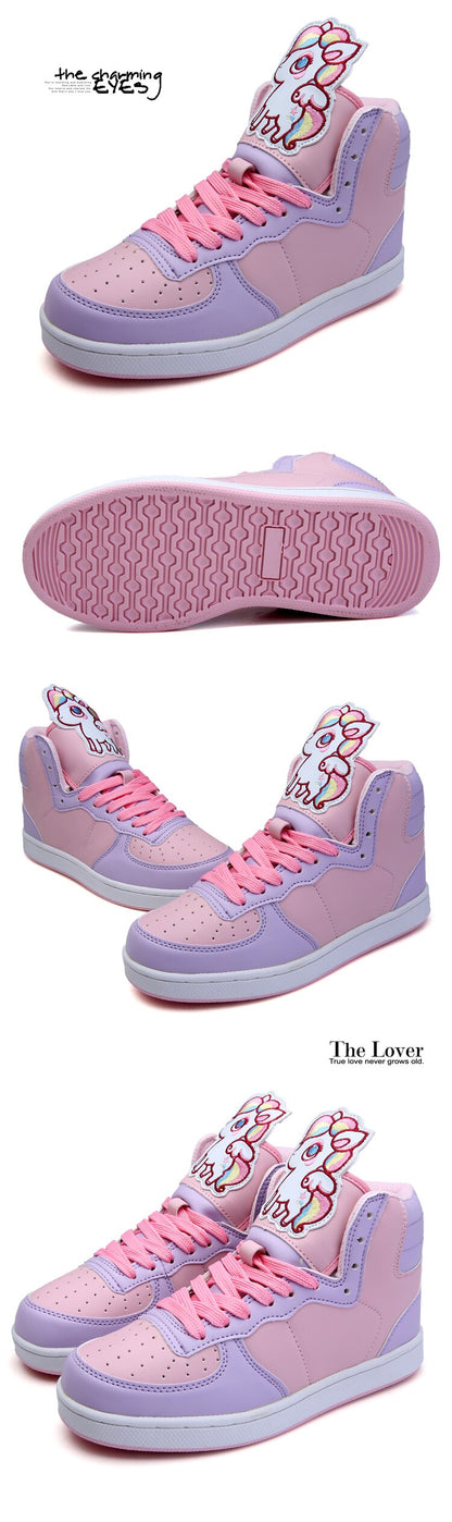 Pink Unicorn High Top Sneakers