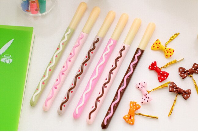 Decorated Pocky Stick Cookie 4PCS Gel Pen