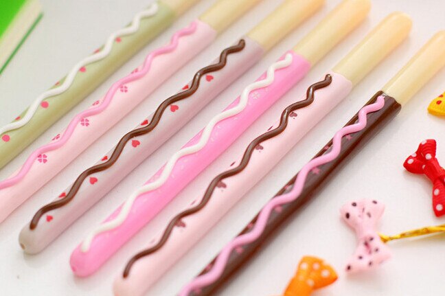 Decorated Pocky Stick Cookie 4PCS Gel Pen