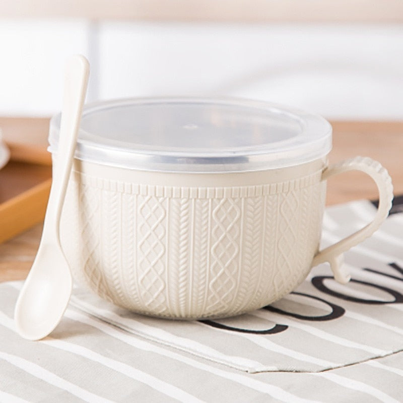 Ramen Noodles Bowl Bunny Lid And Spoon