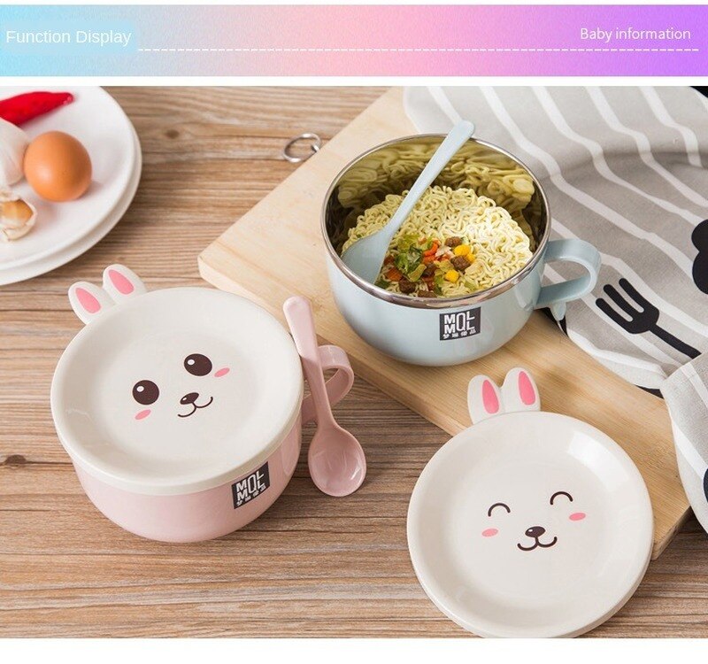 Ramen Noodles Bowl Bunny Lid And Spoon