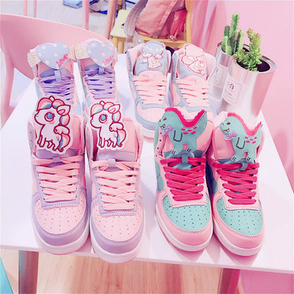 Pink Unicorn High Top Sneakers