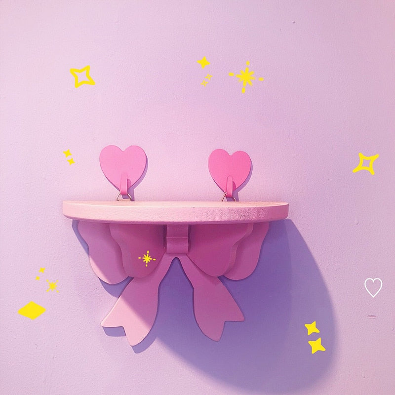 Pink Bow Bedroom Shelves