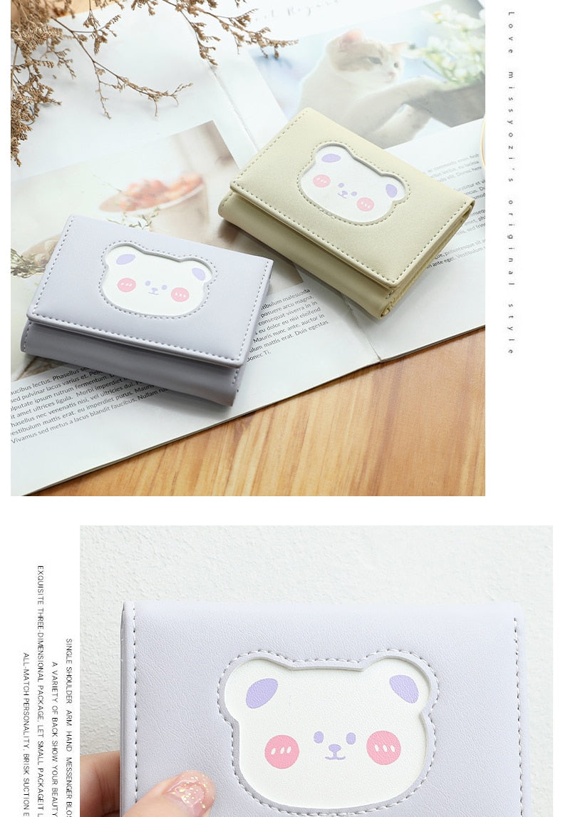 Cute Bear Three Fold Wallet