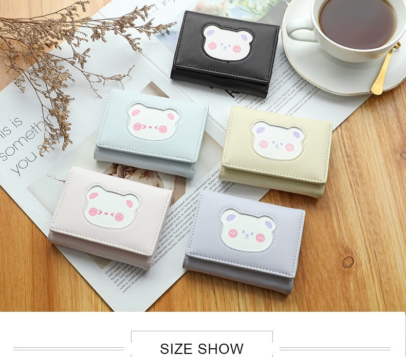 Cute Bear Three Fold Wallet