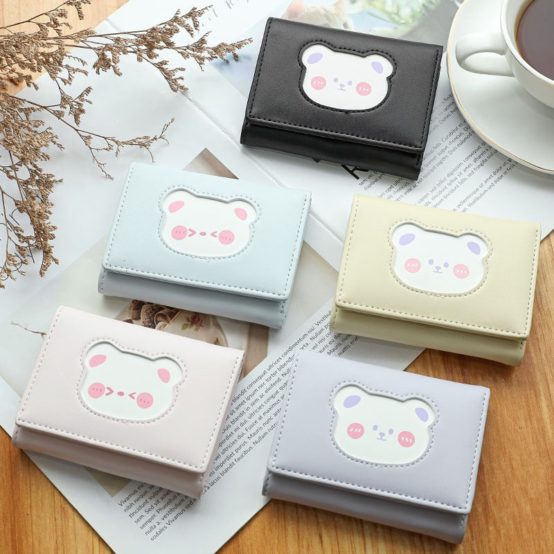 Cute Bear Three Fold Wallet