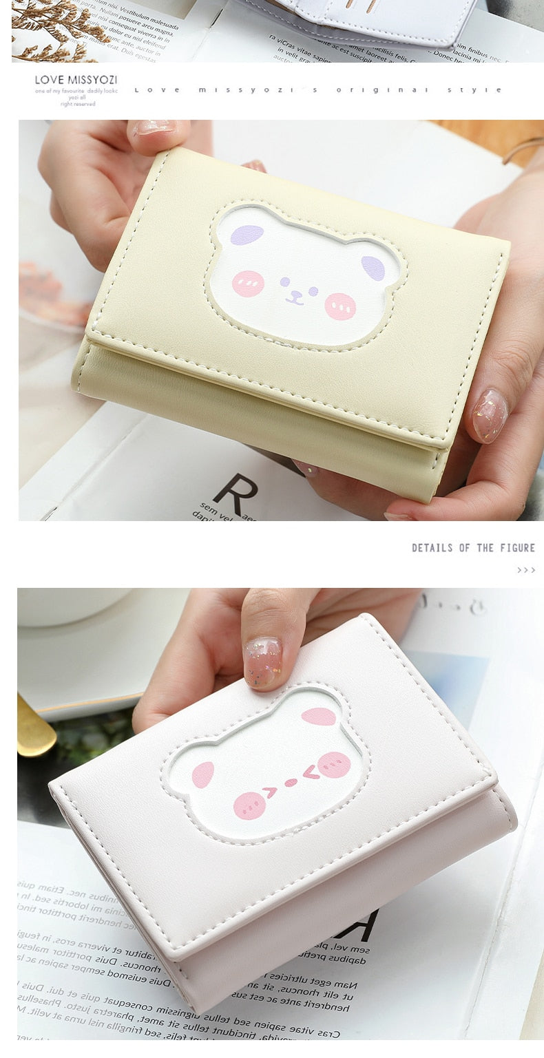 Cute Bear Three Fold Wallet