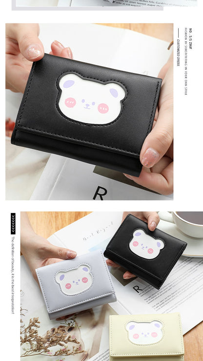 Cute Bear Three Fold Wallet