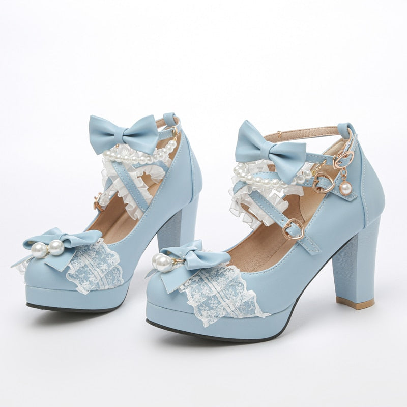 Elegant Mary Jane Pumps with Lace