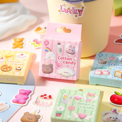 50 Pcs Marshmallow Animal Stickers