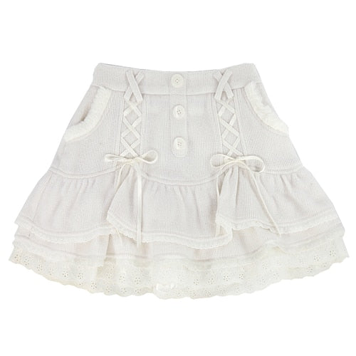 Sweet Girl Winter Mini Skirt White